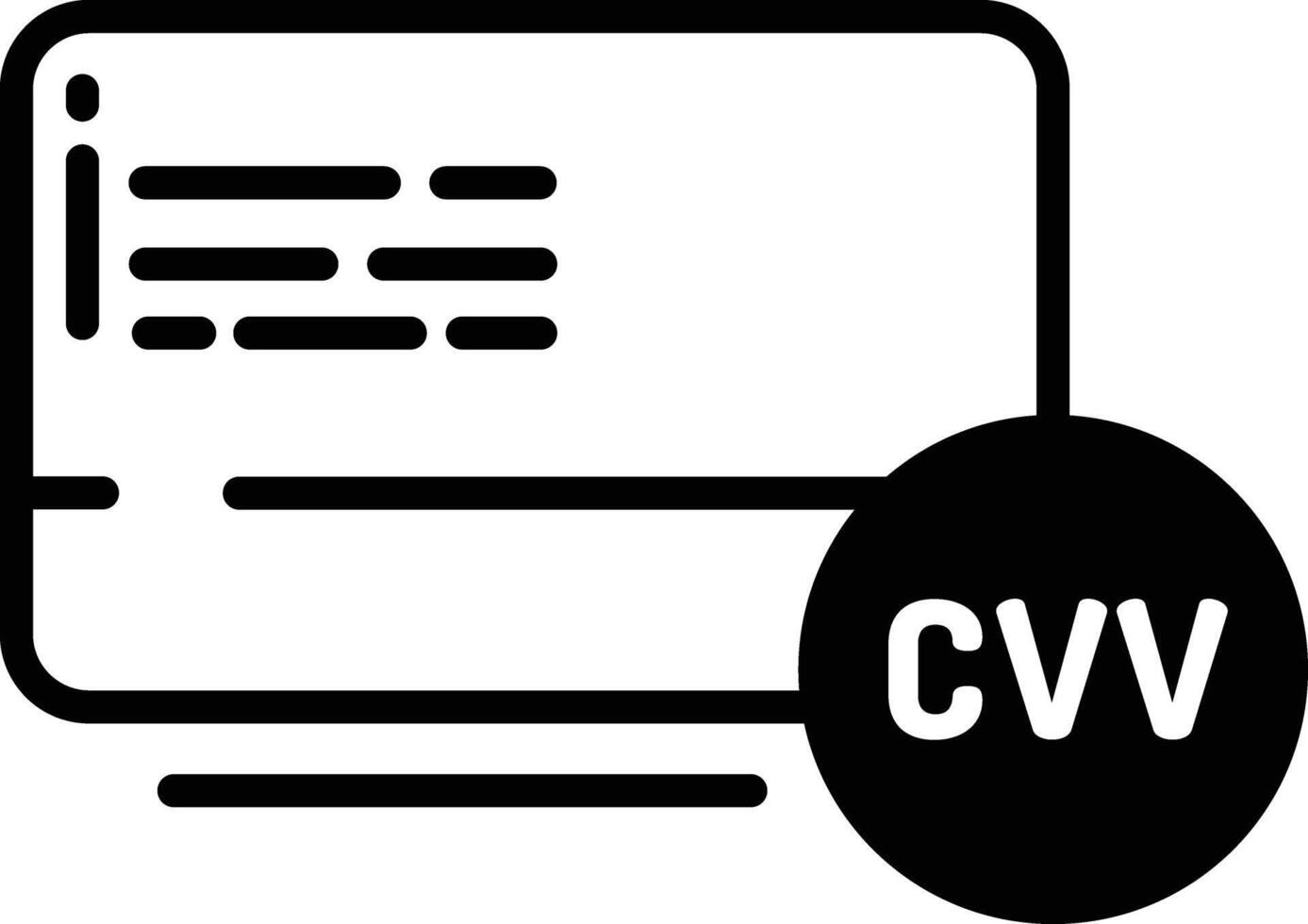 Card CVV glyph and line vector illustration