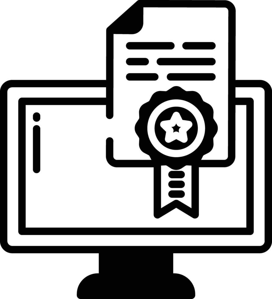 Certificate glyph and line vector illustration