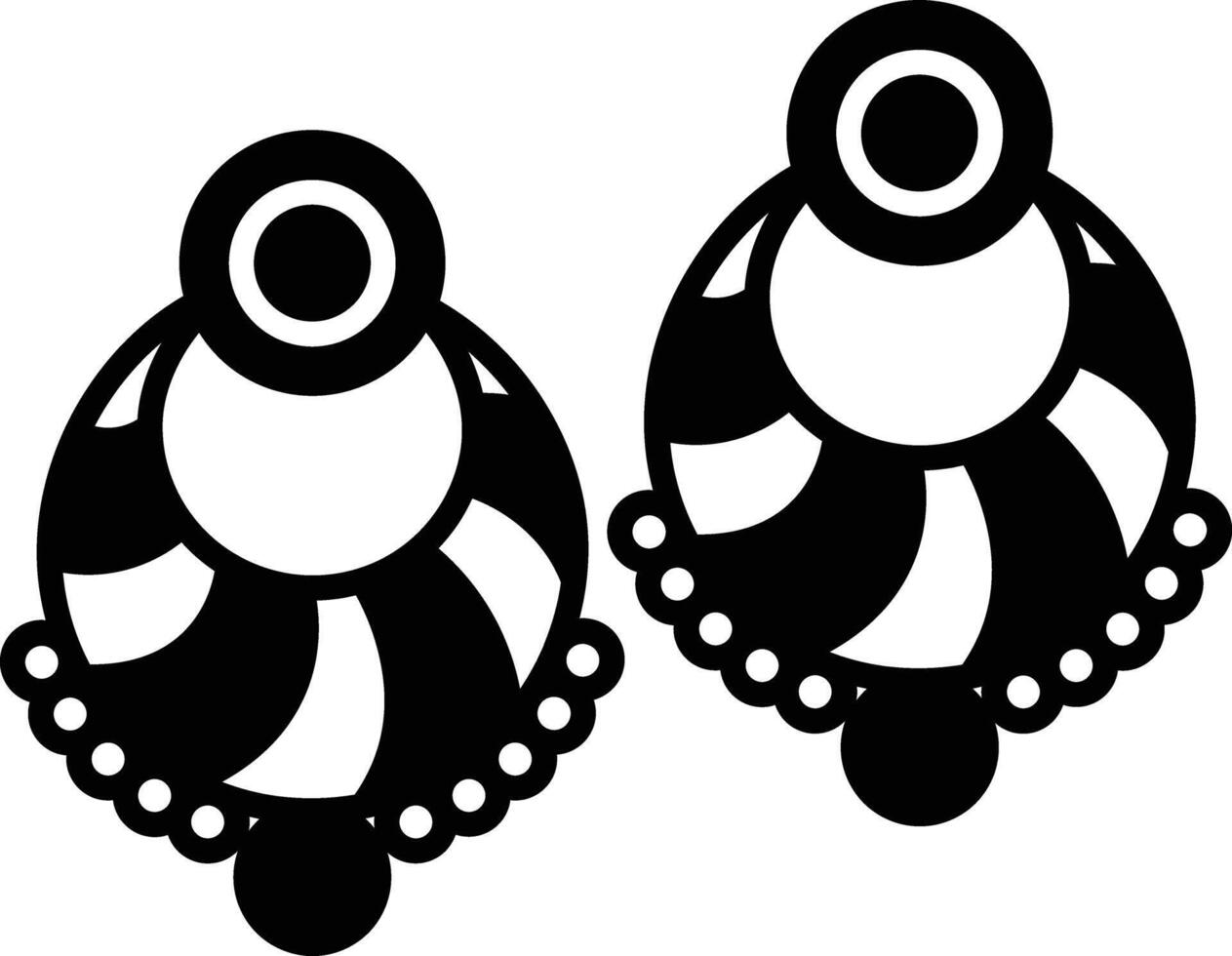 earring glyph and line vector illustration