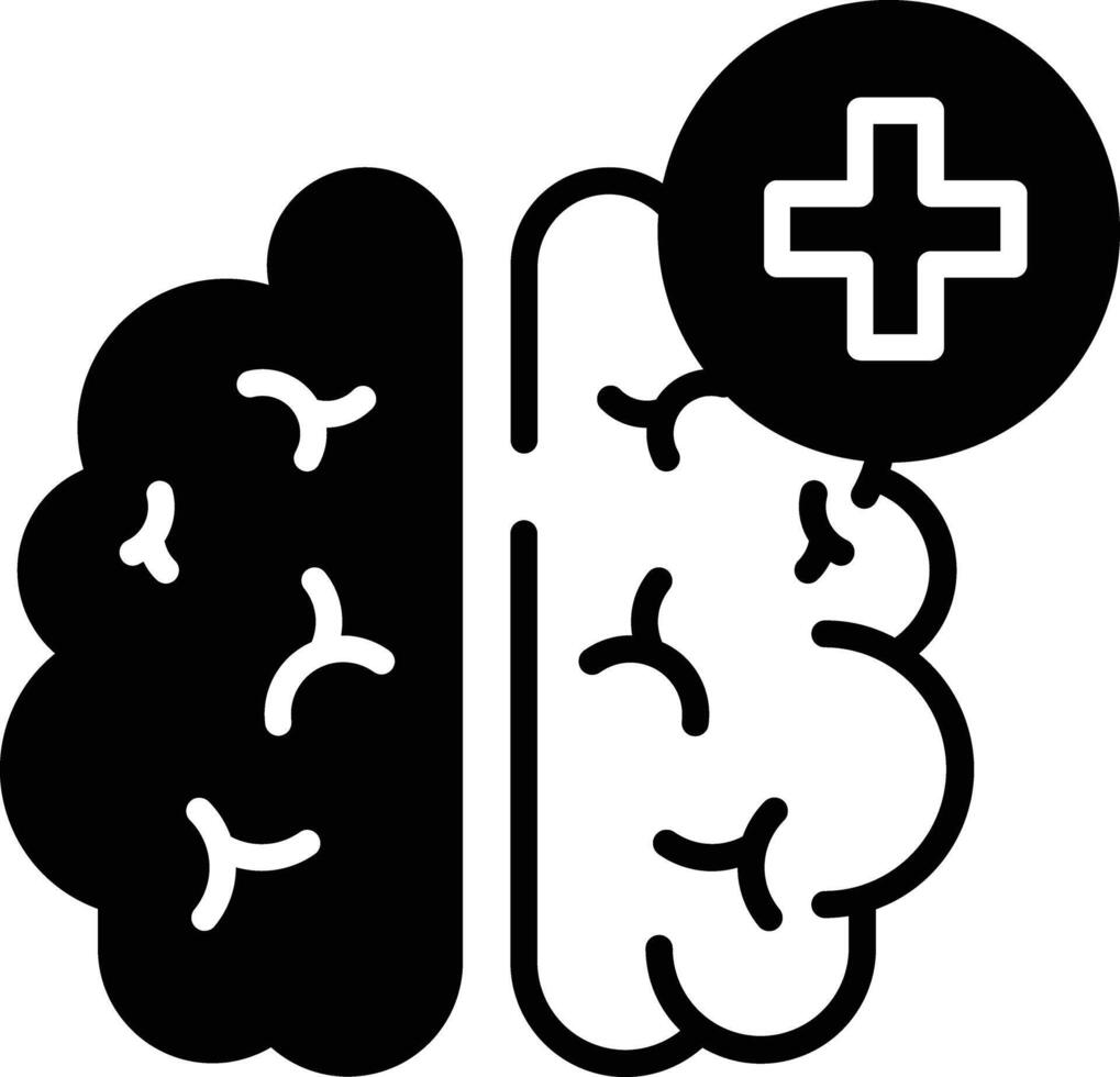 Mental Health glyph and line vector illustration