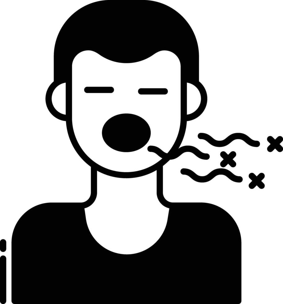 Bad Breath glyph and line vector illustration