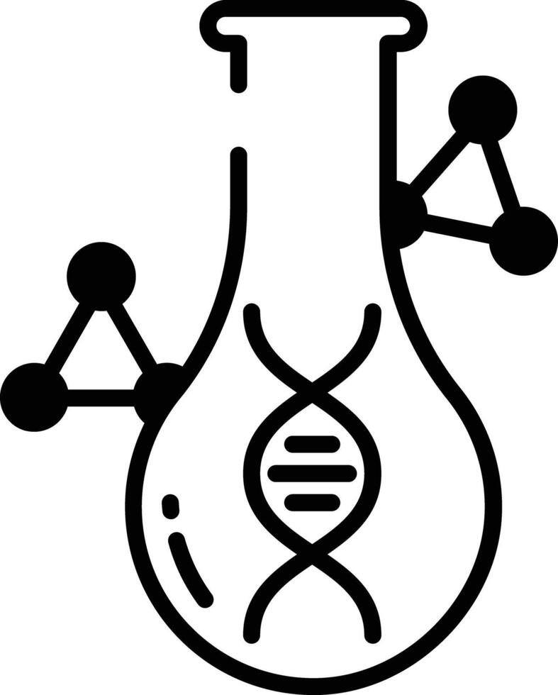 Organic chemistry glyph and line vector illustration