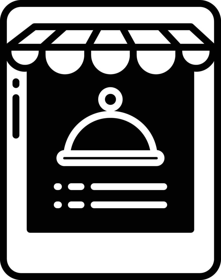Food online Shop glyph and line vector illustration