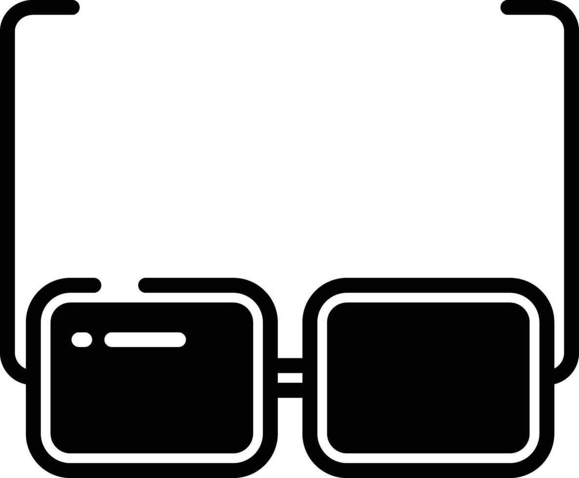 eyeglass glyph and line vector illustration