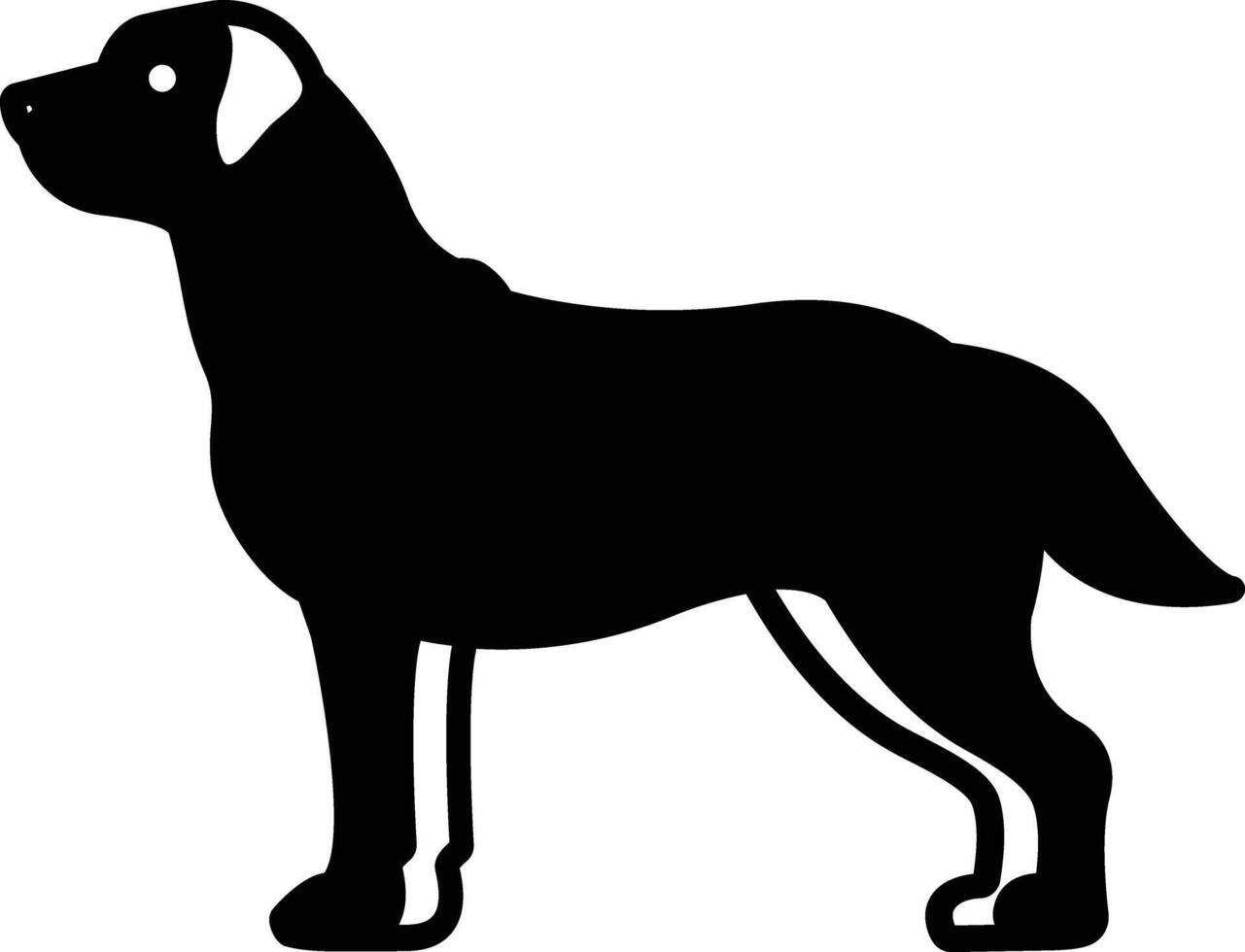 Labrador Retriever dog glyph and line vector illustration