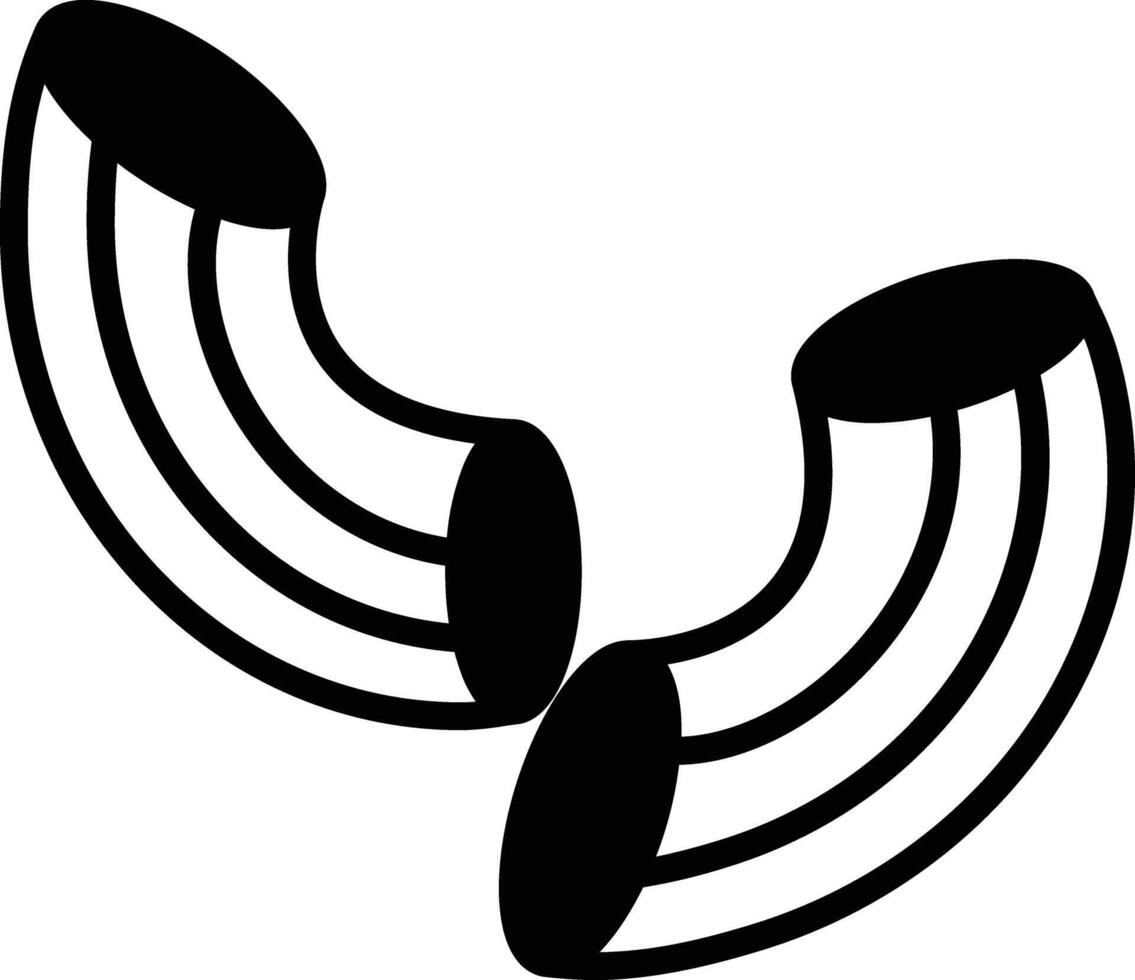 Penne pasta glyph and line vector illustration
