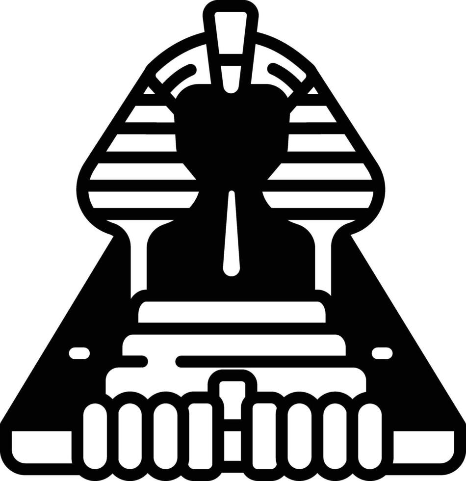 Sphinx glyph and line vector illustration