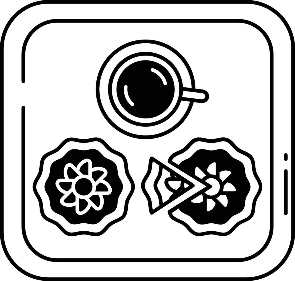 Mooncake glyph and line vector illustration