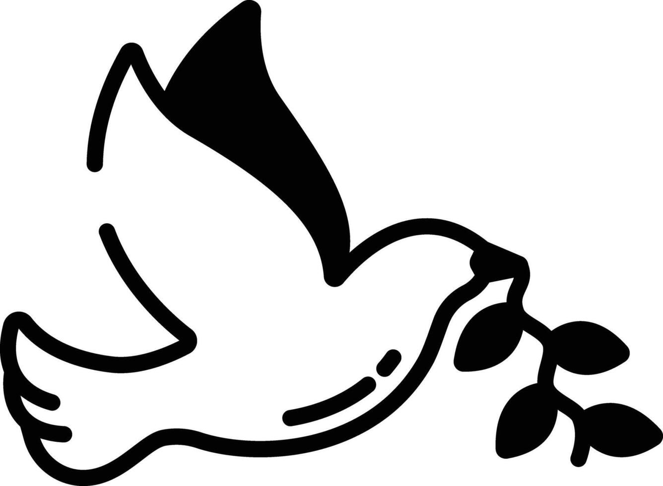 Dove glyph and line vector illustration