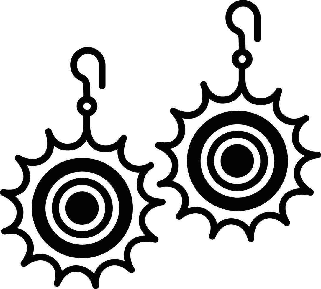 earring glyph and line vector illustration