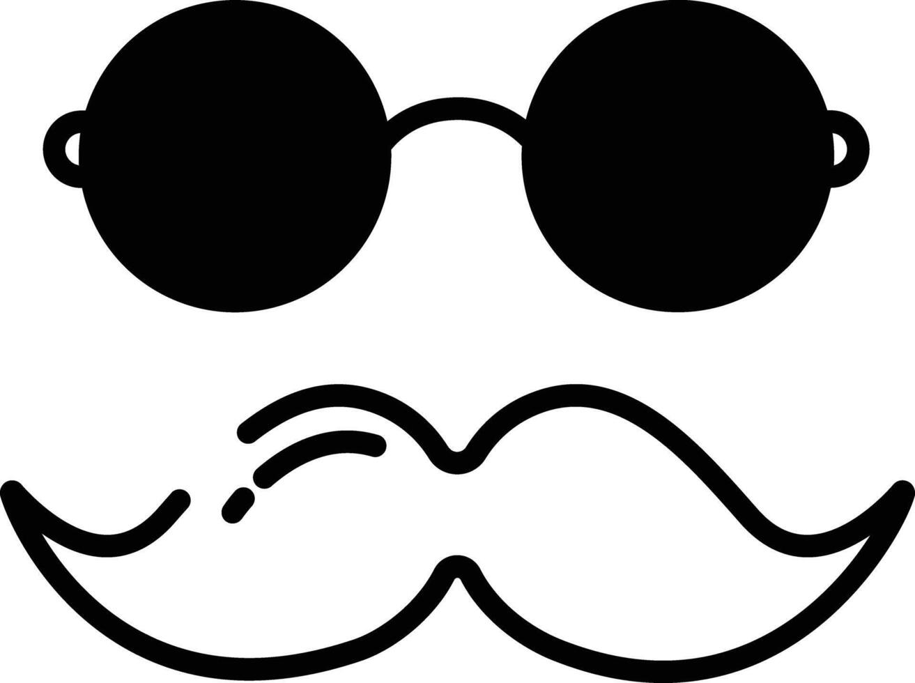 mustache glyph and line vector illustration