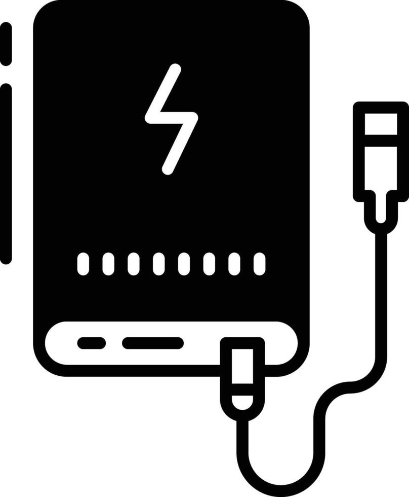 Power bank glyph and line vector illustration