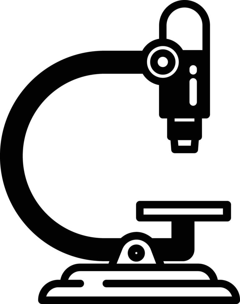 Microscope glyph and line vector illustration