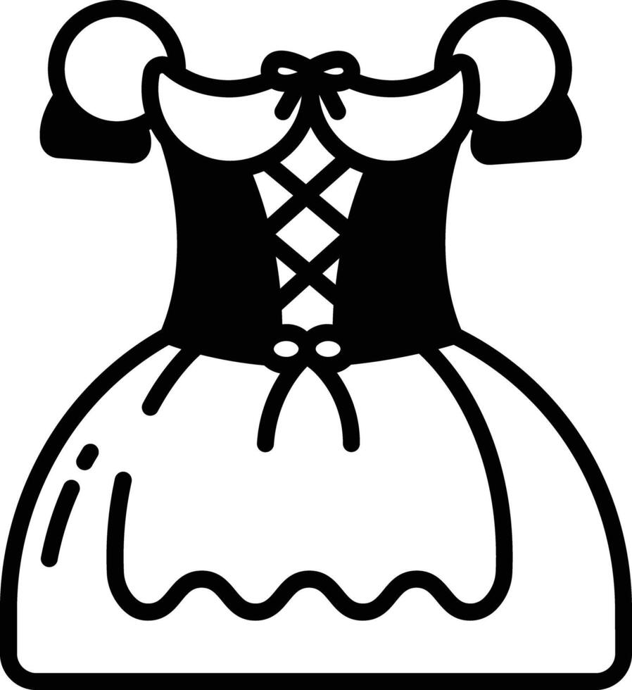 dirndl glyph and line vector illustration