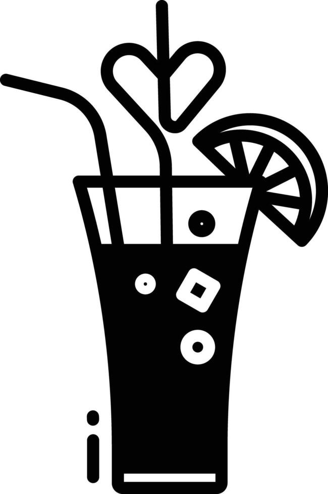 Cocktail glyph and line vector illustration