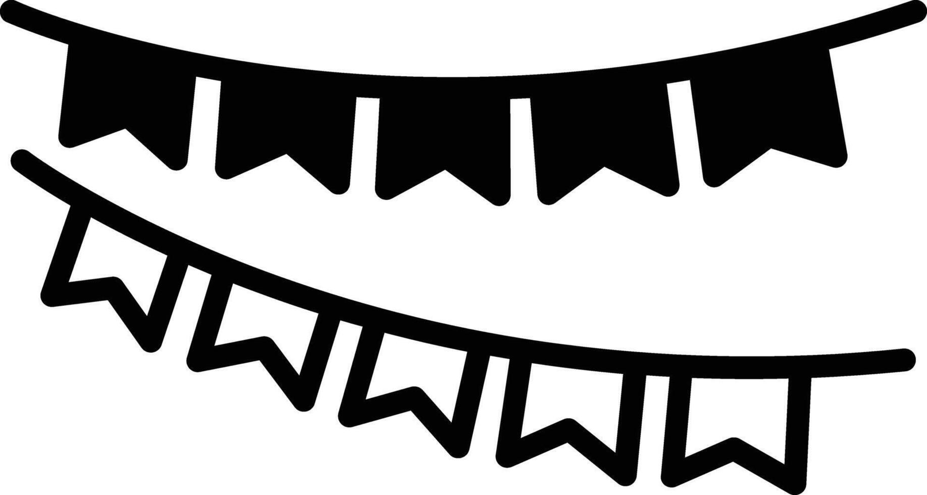 garland glyph and line vector illustration