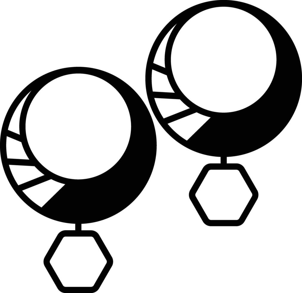 earring glyph and line vector illustration