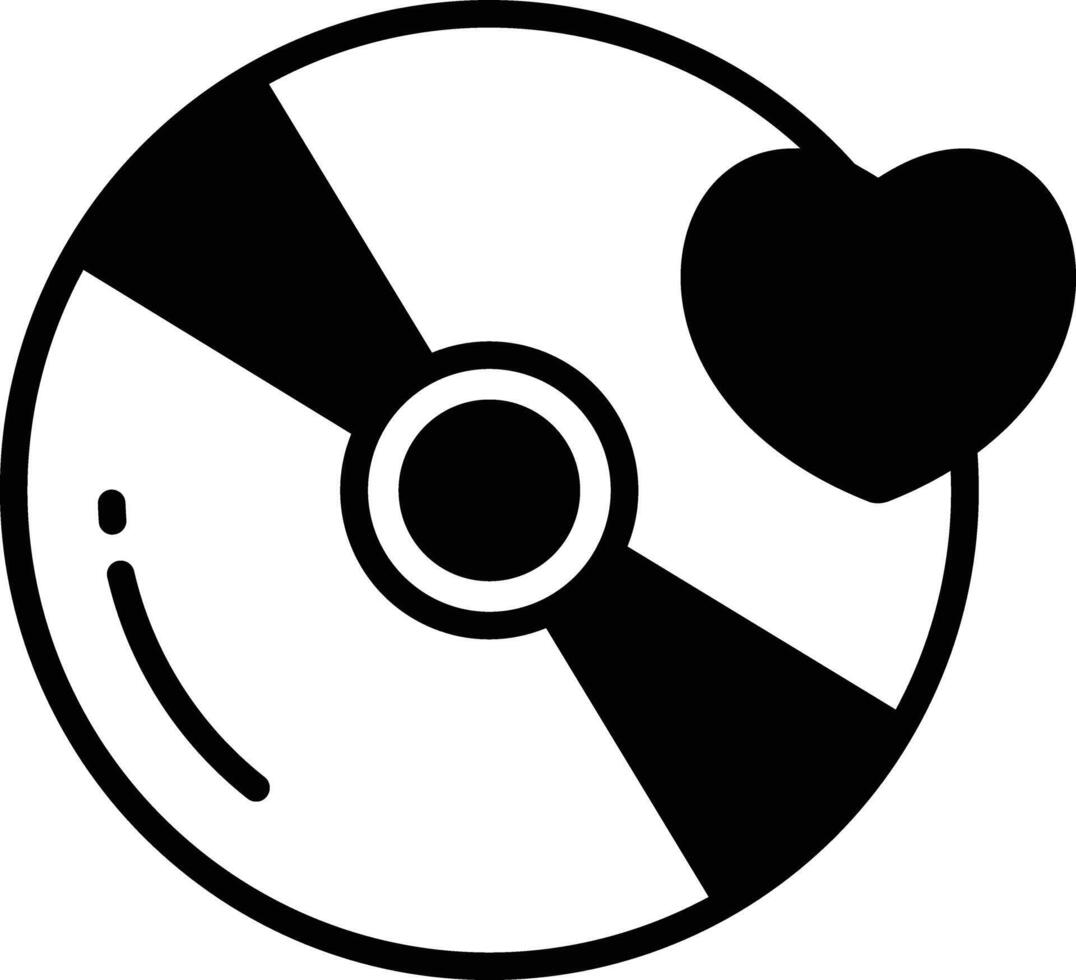Music dvd glyph and line vector illustration