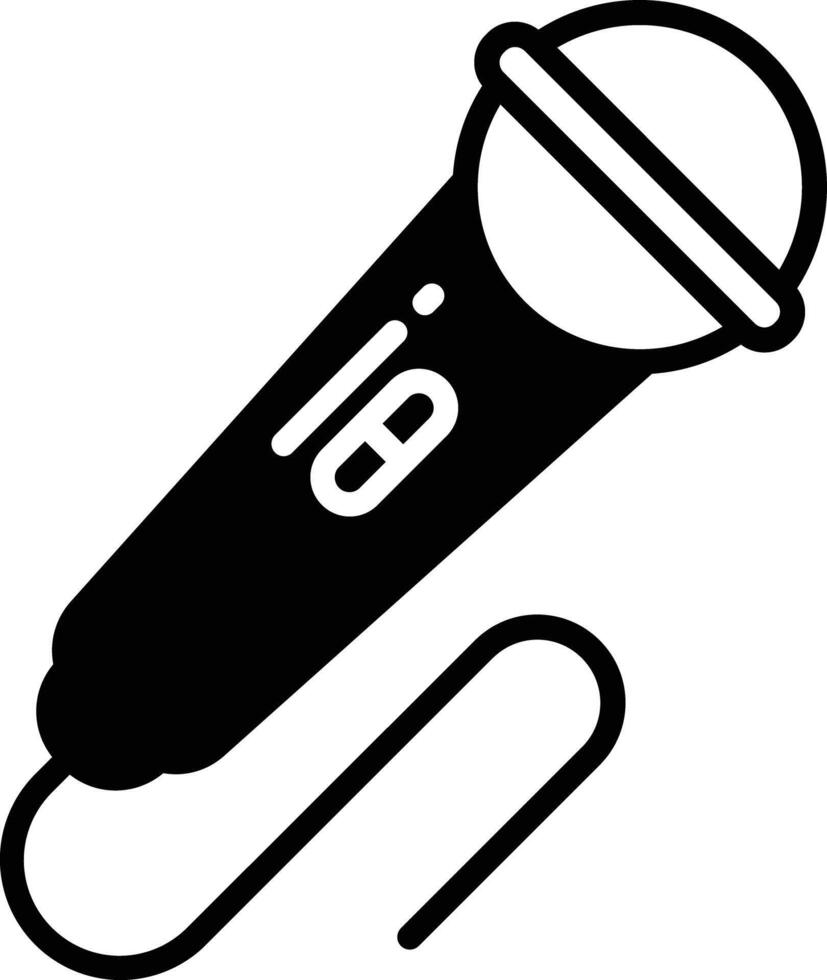 Mic glyph and line vector illustration