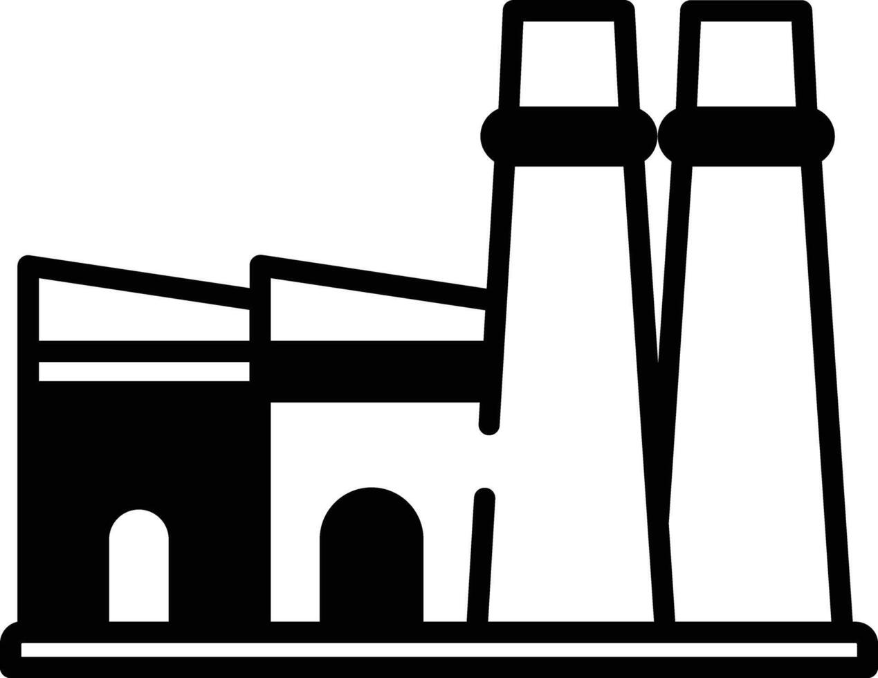 Factory glyph and line vector illustration
