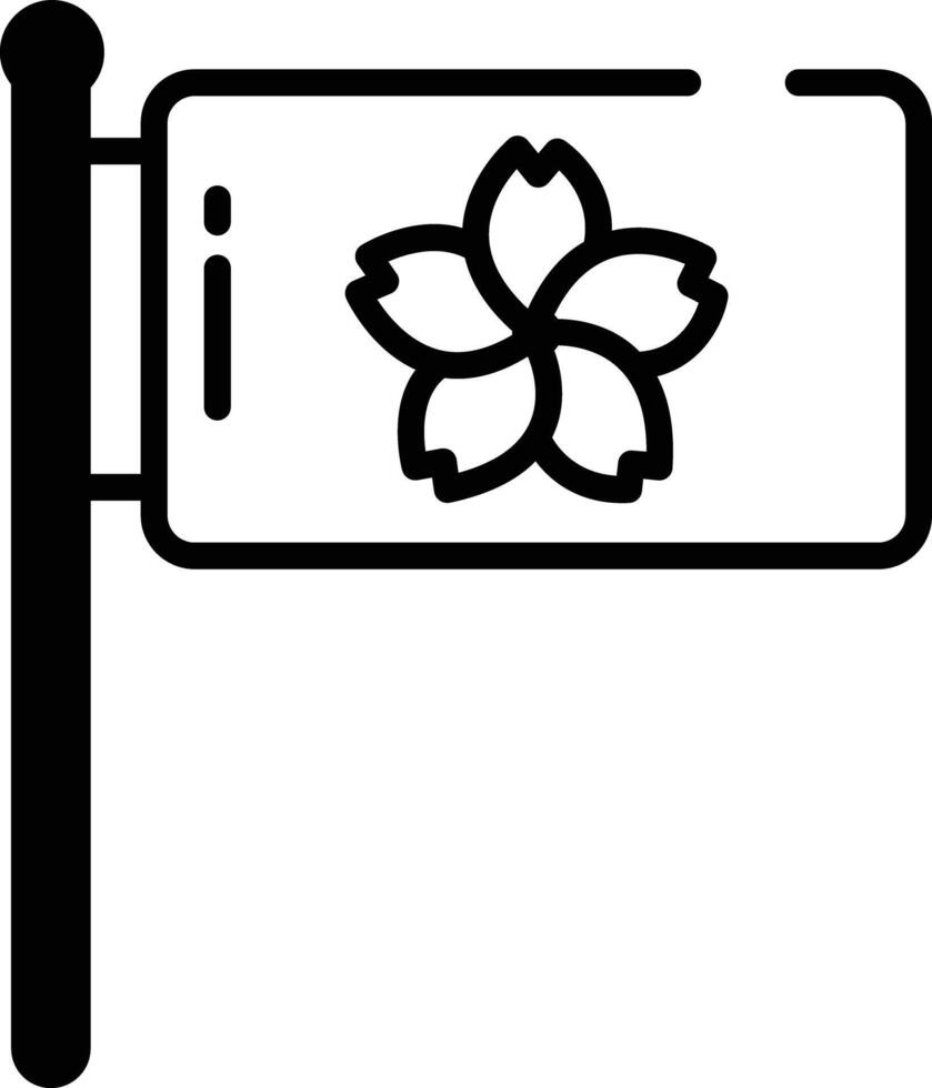 festival flag glyph and line vector illustration