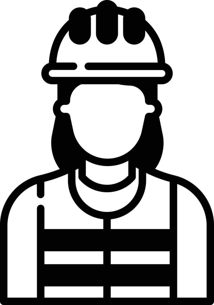 Woman Electrician glyph and line vector illustration