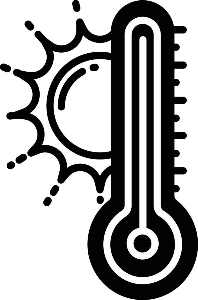 temperature glyph and line vector illustration