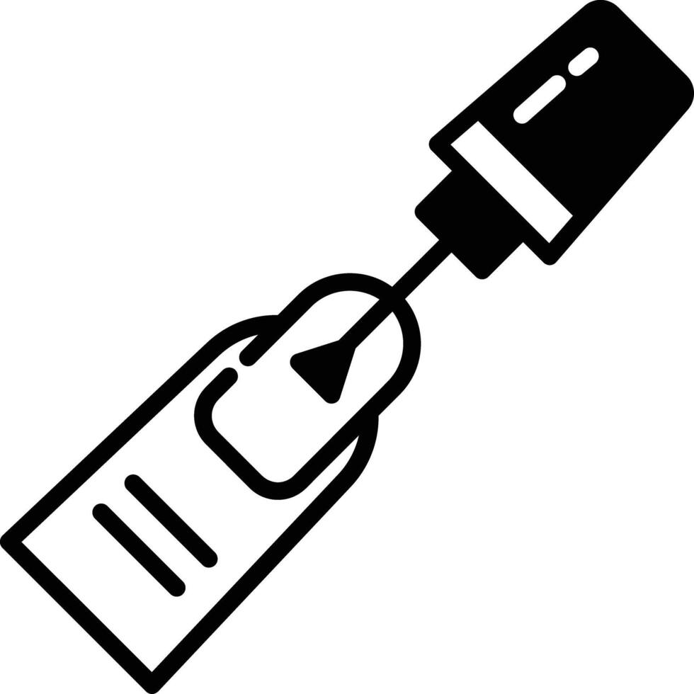 Nail Polish glyph and line vector illustration