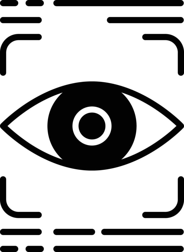 Eye scanner glyph and line vector illustration