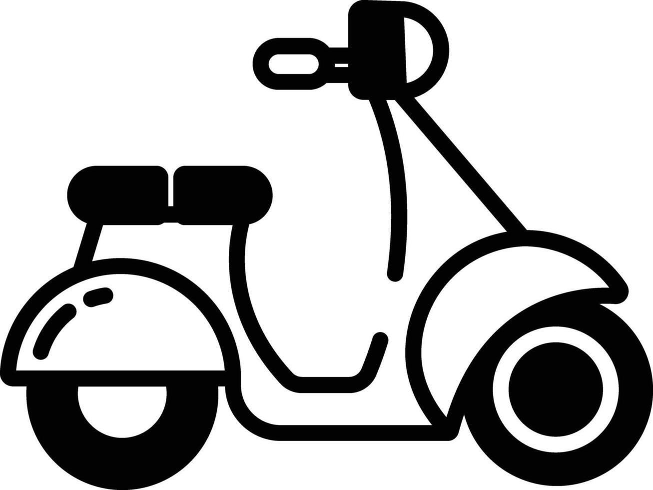 scooter. glifo y línea vector ilustración