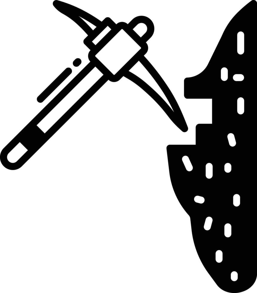 Pick Mattock glyph and line vector illustration