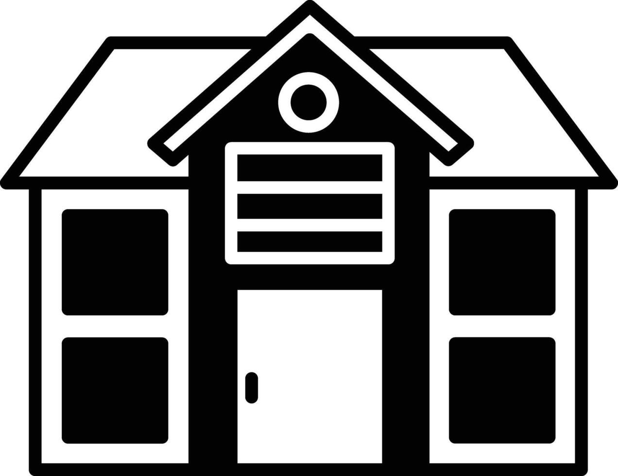 House glyph and line vector illustration