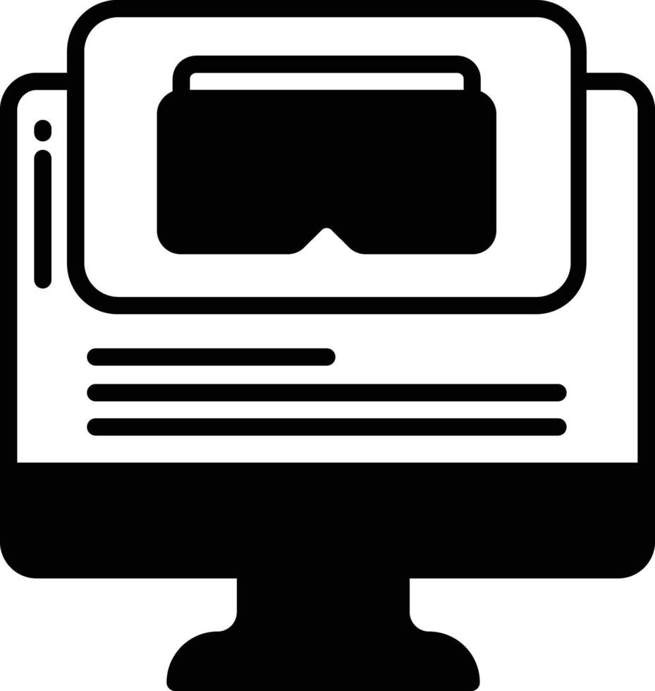 Desktop game glyph and line vector illustration