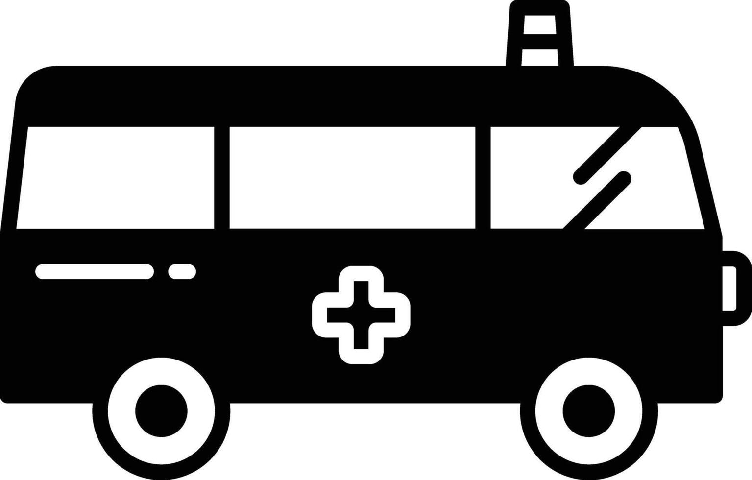 Ambulance glyph and line vector illustration