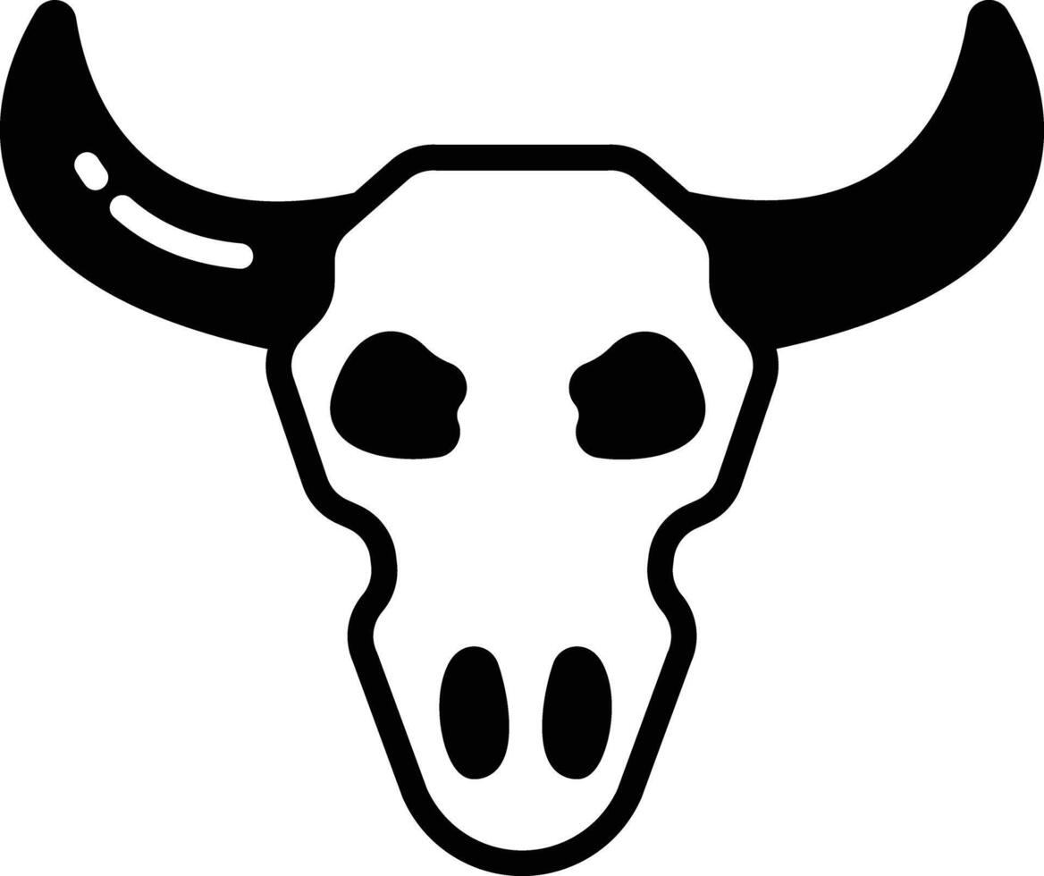 Animal Skull glyph and line vector illustration