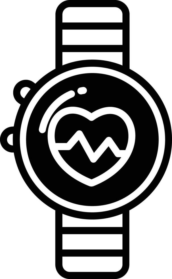 Smartwatch glyph and line vector illustration