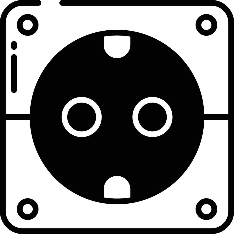 Power Socket glyph and line vector illustration