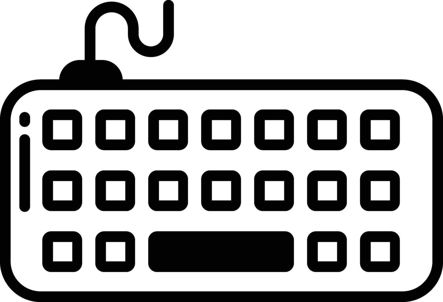 Keyboard glyph and line vector illustration