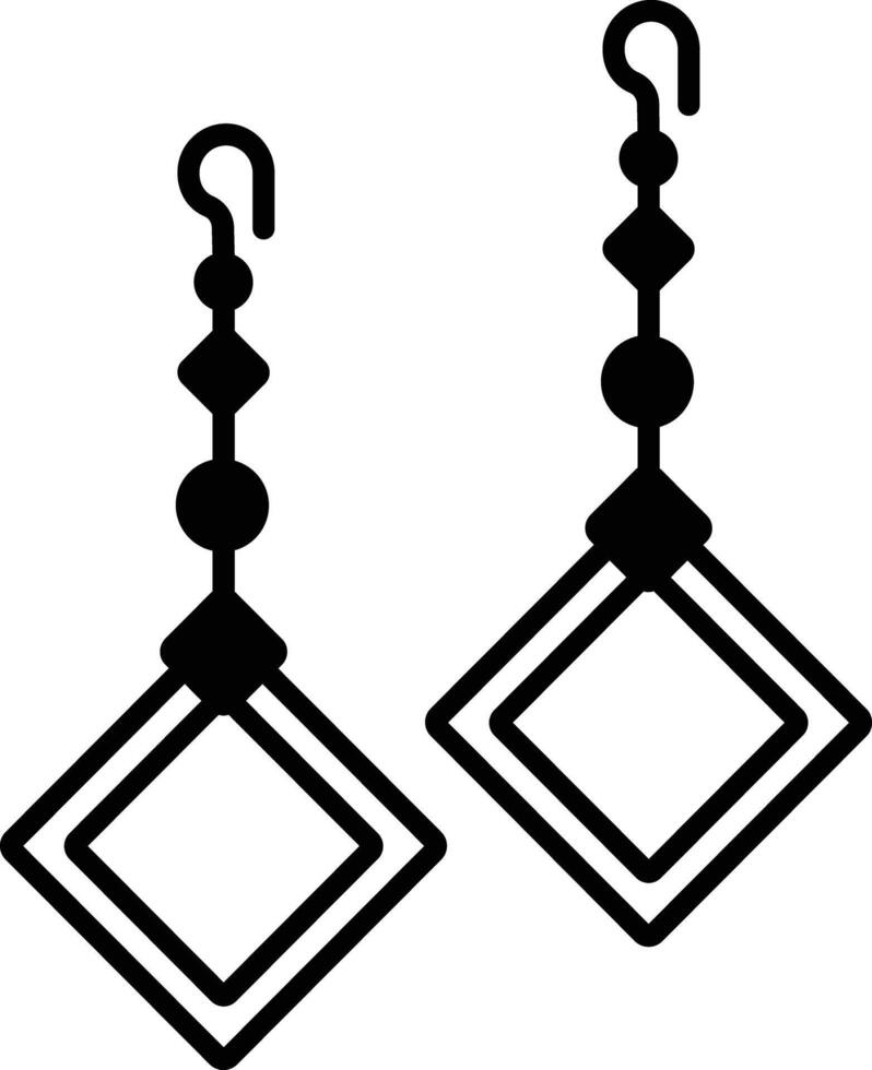 earring glyph and line vector illustration