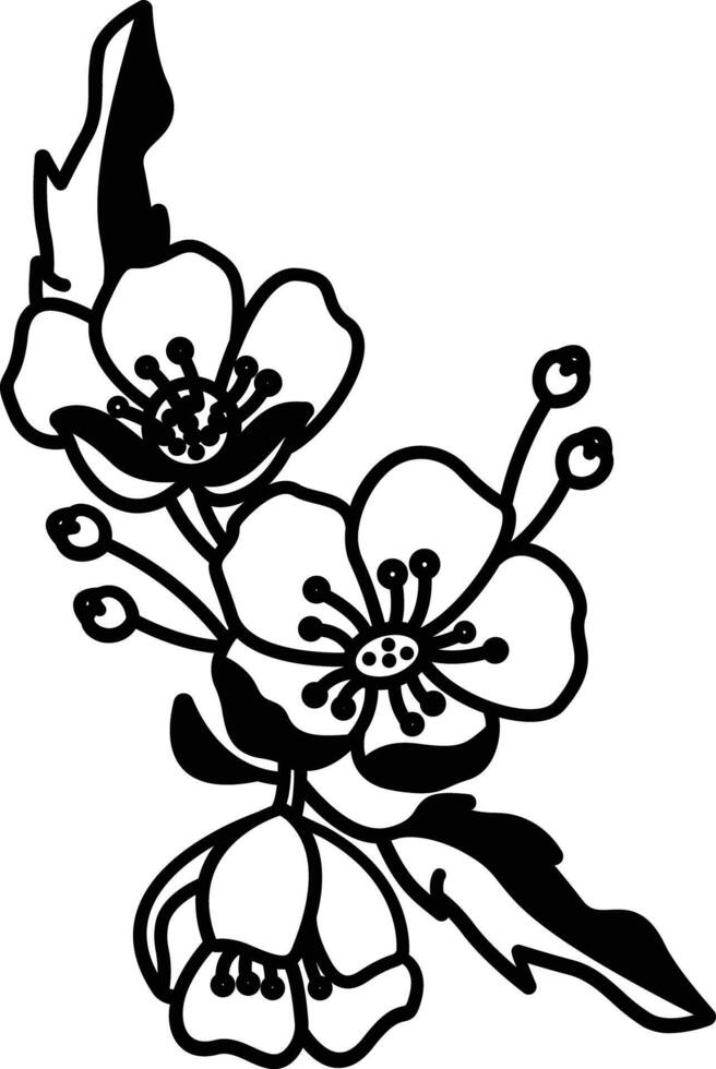 buttercup flower glyph and line vector illustration