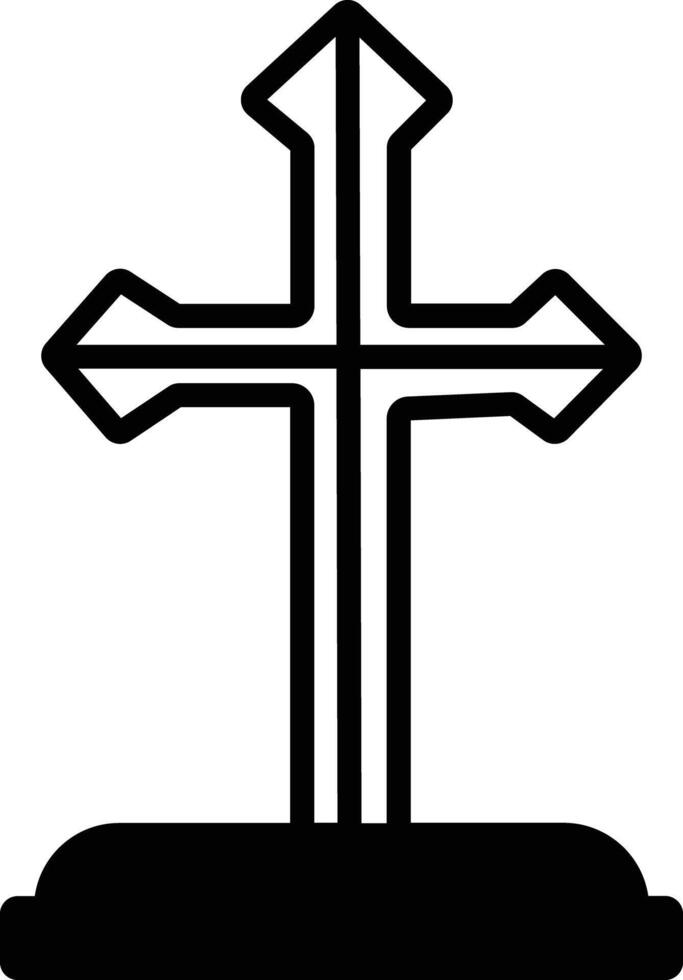 catolicismo glifo y línea vector ilustración