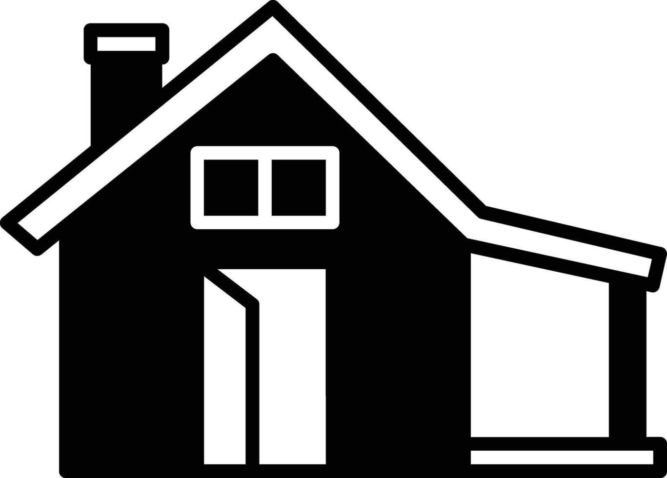 House glyph and line vector illustration