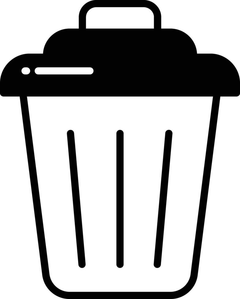 Bin glyph and line vector illustration