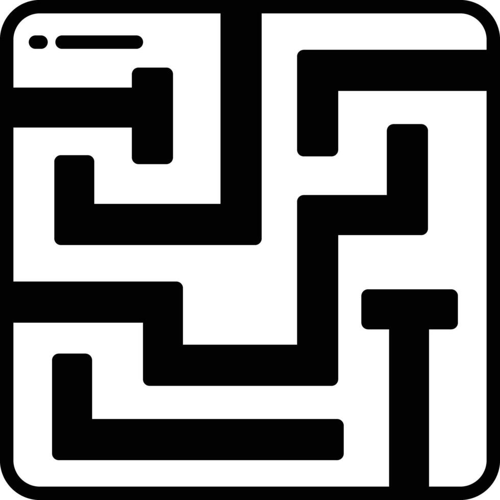 Maze glyph and line vector illustration