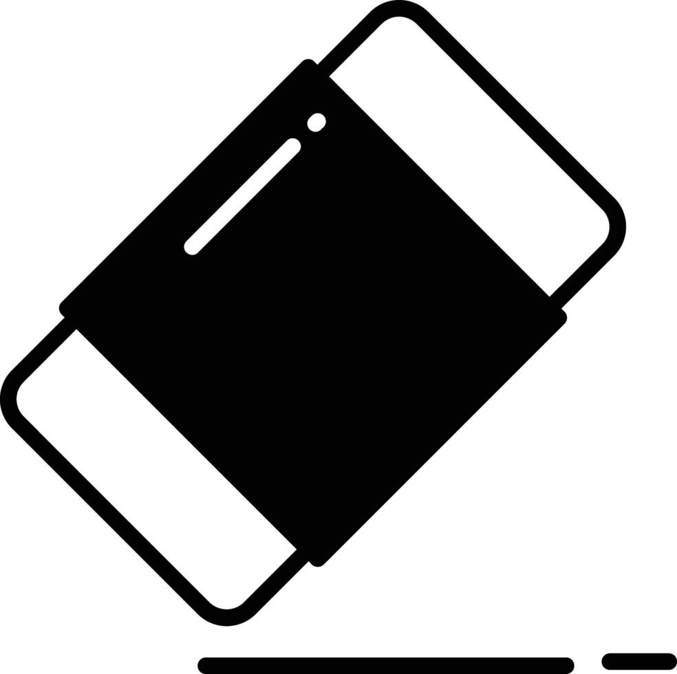 Eraser glyph and line vector illustration