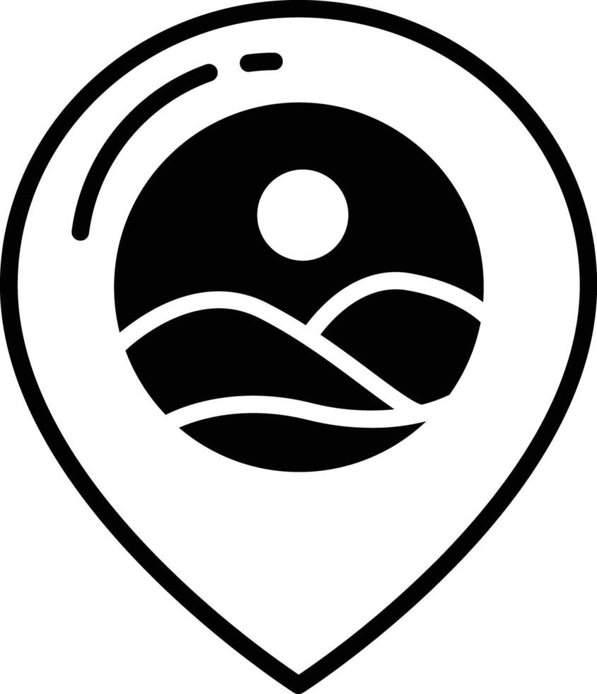 Location glyph and line vector illustration