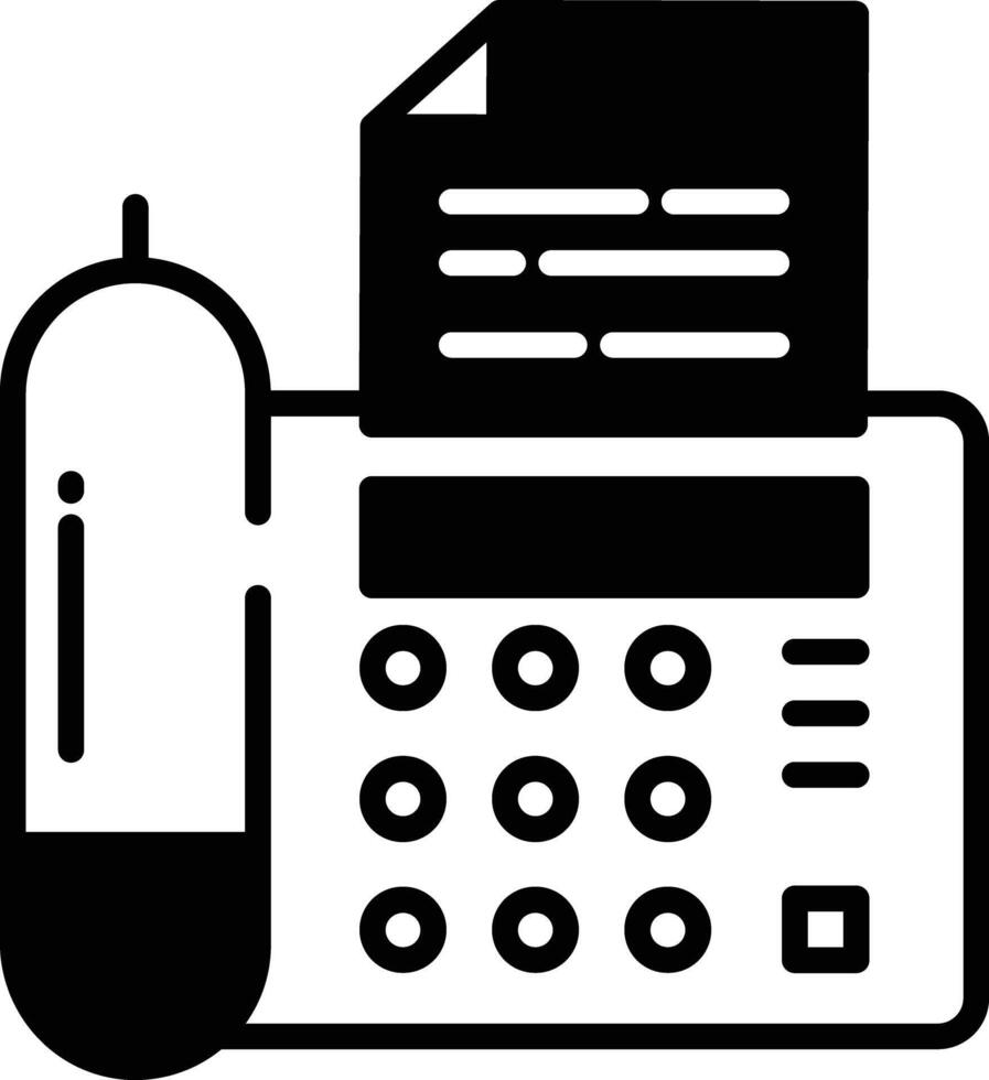 Fax glyph and line vector illustration