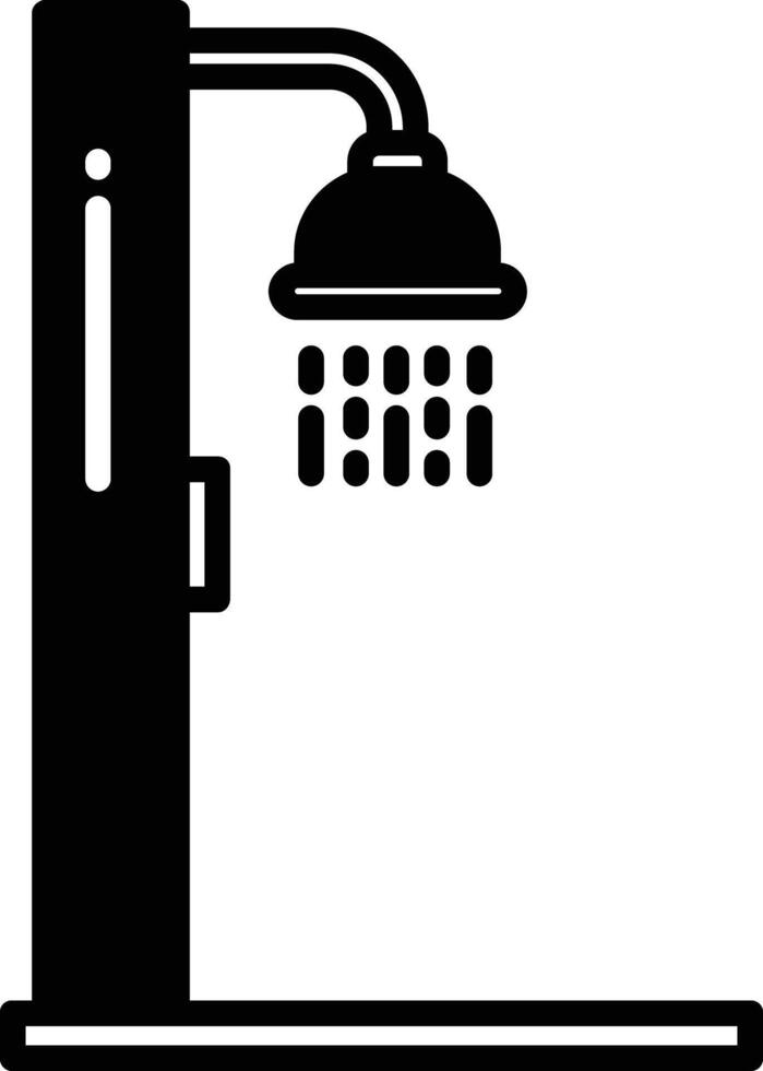 Shower glyph and line vector illustration
