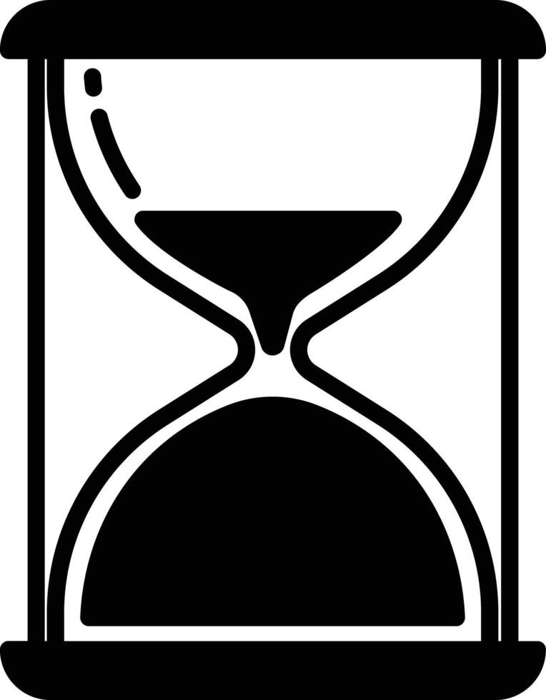 Hour glass glyph and line vector illustration