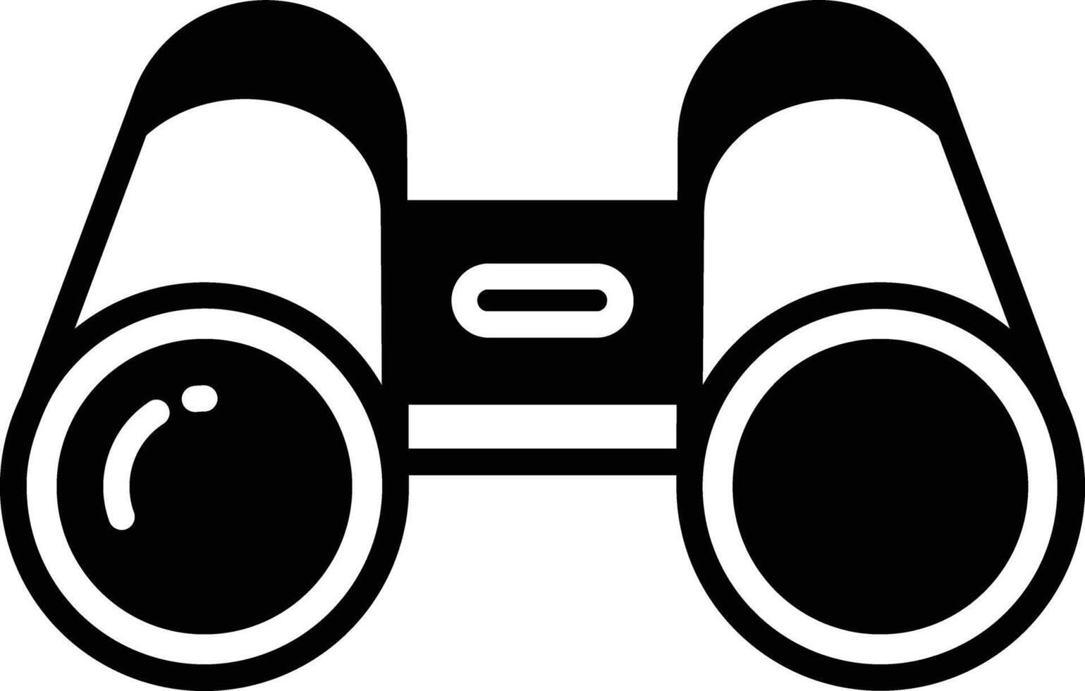 Binoculars glyph and line vector illustration